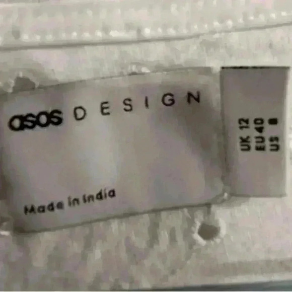 ASOS Women's White Broderie Jumpsuit Size 8 Button Front - Picture 8 of 10